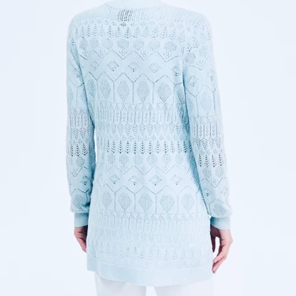 JM Collection Soft Blue Textured Cardigan